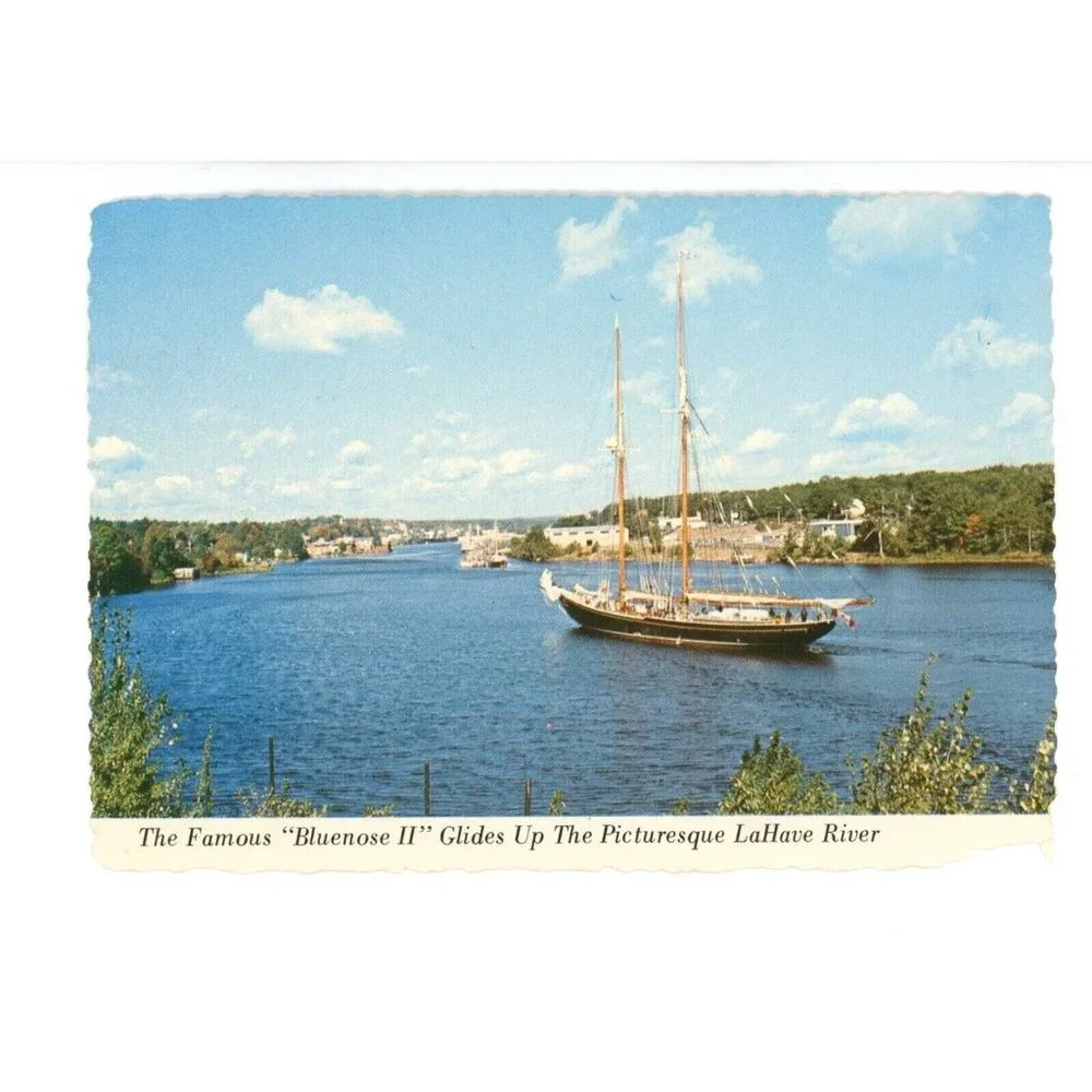 Vintage LaHave River Nova Scotia‎ Canada Postcard Travel Bluenose II Boat